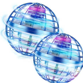 2PCSFlying Orb Ball Toy, Flying Ball Hand Controlled, Flying Orb Ball Toys with LED Light, Flying Spinner for 6 7 8 9+ Year Old Boys Girls Adults Christmas Birthday Gifts