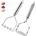 thumbnail image 1 of 2PCS Potato Masher Set, Stainless Steel Smasher Kitchen Tools for Perfect Mashed Potatoes, Guacamole, Beans, Vegetables, Fruit, Meat Butter & Puree & More, 1 of 7