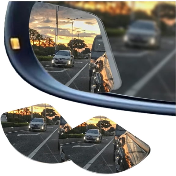 2PCs Automotive Rearview Mirror Blind Spot Mirror, Adjustable HD Sector Mirrors, Frameless Wide Angle Convex Side Assistance