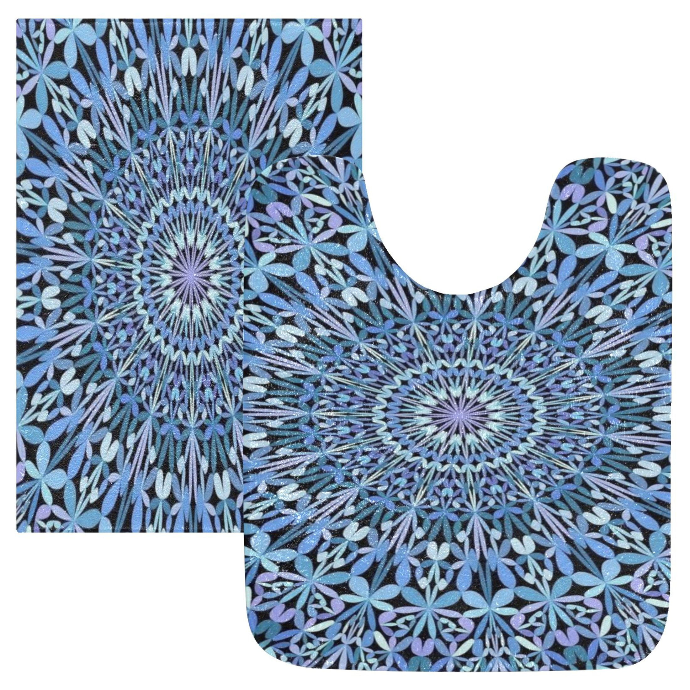 2PCs Bathroom Rugs Set Plush Toilet Base Mat 16" × 24" Bath Mat and 20