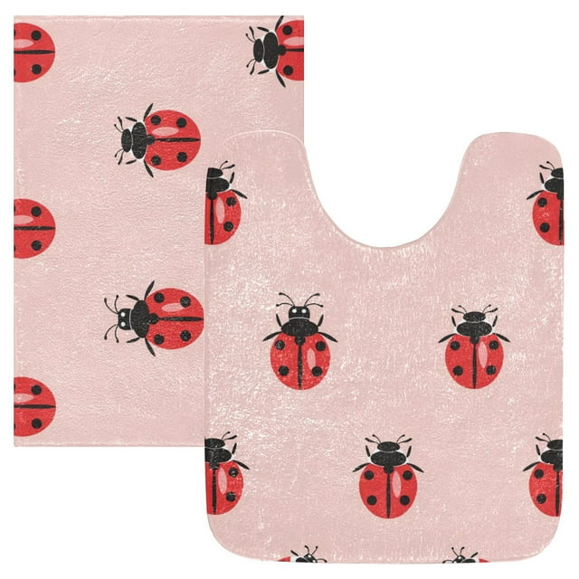 2PCs Bathroom Rugs Set Plush Toilet Base Mat 16" × 24" Bath Mat and 20