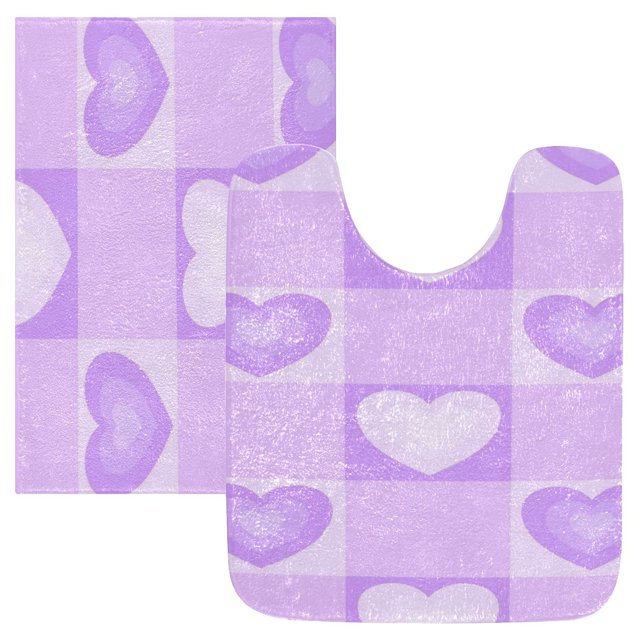 2PCs Bathroom Rugs Set Plush Toilet Base Mat 16" × 24" Bath Mat and 20