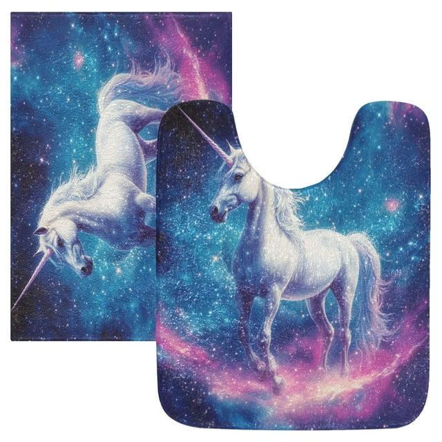 2PCs Bathroom Rugs Set Plush Toilet Base Mat 16" × 24" Bath Mat and 20