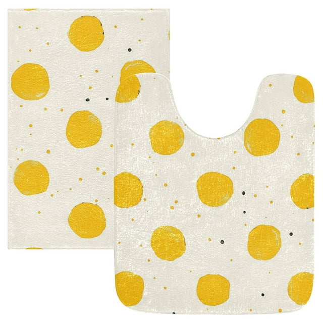 2PCs Bathroom Rugs Set Plush Toilet Base Mat 16" × 24" Bath Mat and 20