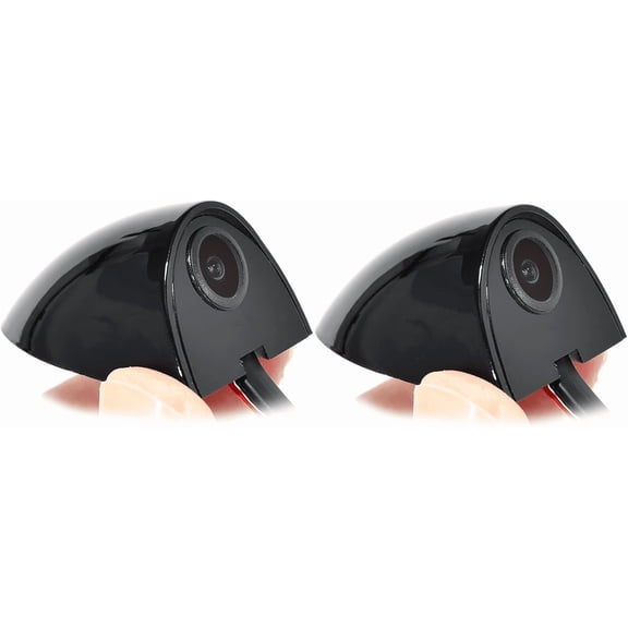 2PCs Car Door Blind Spot Side View Camera, Self-Adhesive Screw-Free, Mini Style, Support Upside Down Flip Image, 92    Angle Blindspot Camera for Pickup Trucks SUVs Vans RVs Trailers - Black