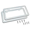 thumbnail image 1 of 2PCs Creathome Stainless Steel License Plate Frames with Mirror Polish Color, 1 of 9