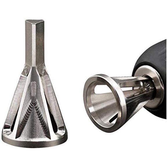 2PCs Deburring External Chamfer Tool Drill Bit Remove Repair Tool Triangle Shank, High Manganese Steel Silver