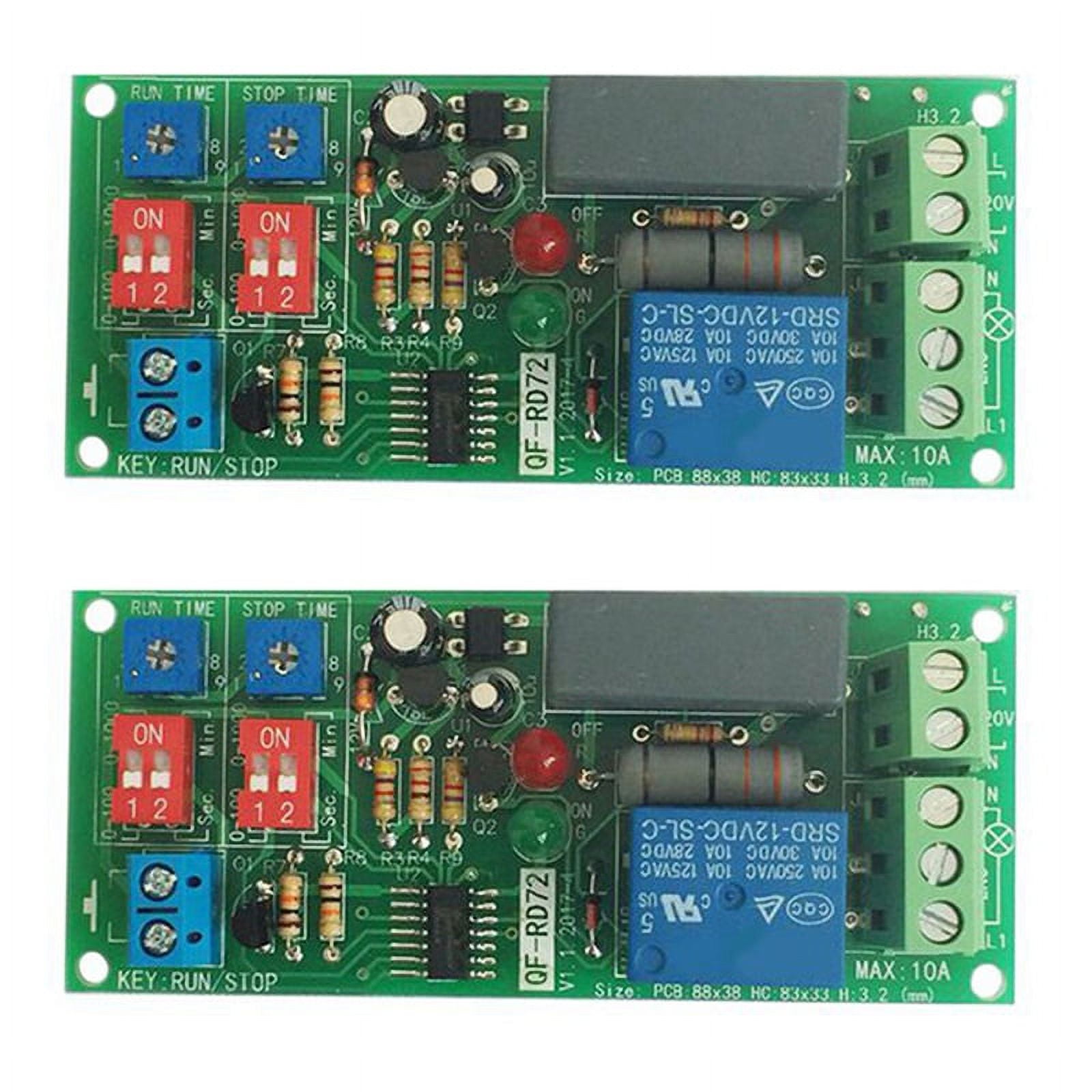 2PCs Dual Time Adjustable Delay Timing Relay Repeat on Switch - Walmart.com