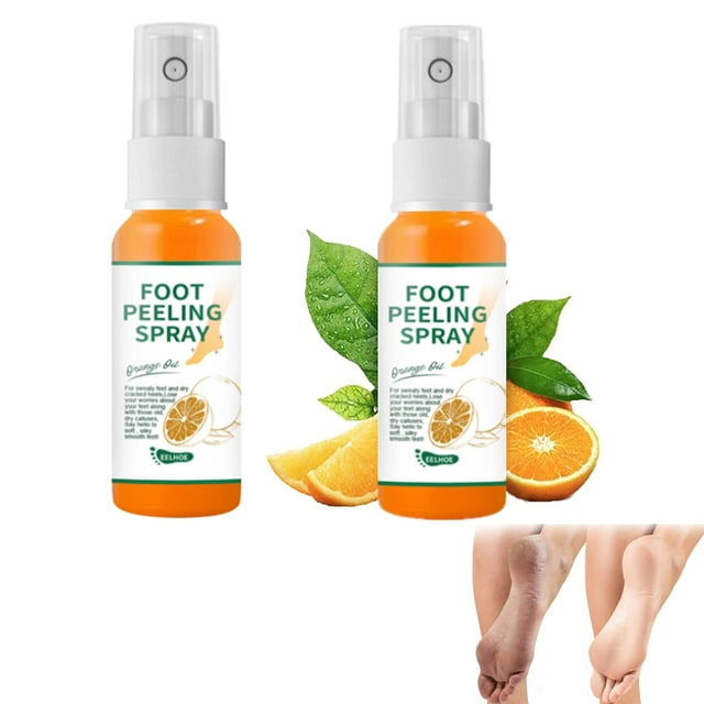 2PCs Foot Peeling Spray Orange Oil,Foot Peeling Spray That Remove Dead
