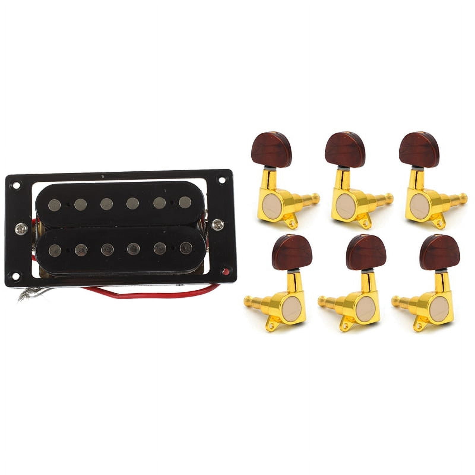 2PCs Humbucker Double Coil Electric Guitar Pickups + Frame Screw with Guitar Locked String Tuning Peg Button(3L+)