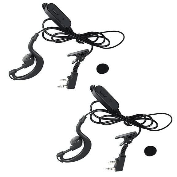 2PCs K Type Double Pin Earpiece Headsets Secure Ear Hook Strong PVC Communication Headsets Suitable for UV5R BF888S