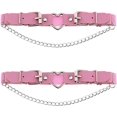 thumbnail image 1 of 2PCs Leather Leg Garter with Chains, Elastic Rock Heart Thigh Garter for Women, 1 of 6