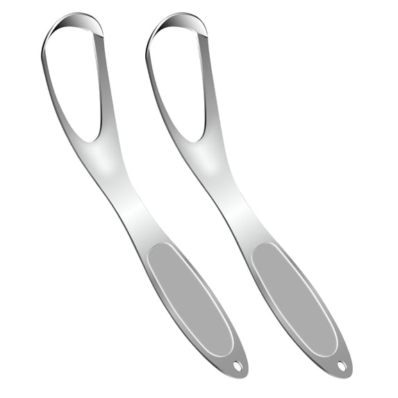2PCs Medical Grade Tongue Scraper by Vastmed | Stainless Steel Tongue Cleaner, Metal Tongue Scraper with Travel Bag | Tongue Scrubber for Bad Breath, Boost Oral Hygiene