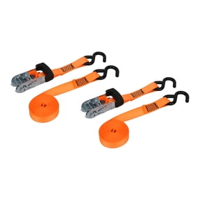 2pack 14ft Heavy Duty Ratchet Tie-Down Straps with Rubber-Coated S Hooks