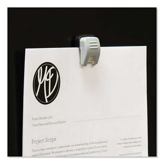 2 PK,Advantus Grip-A-Clip Magnetic/Adhesive Clips, 0.13" Jaw Capacity, Gray, 10/Box (91172)