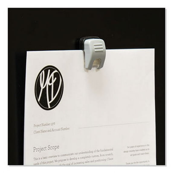 2 PK,Advantus Grip-A-Clip Magnetic/Adhesive Clips, 0.13" Jaw Capacity, Gray, 10/Box (91172)