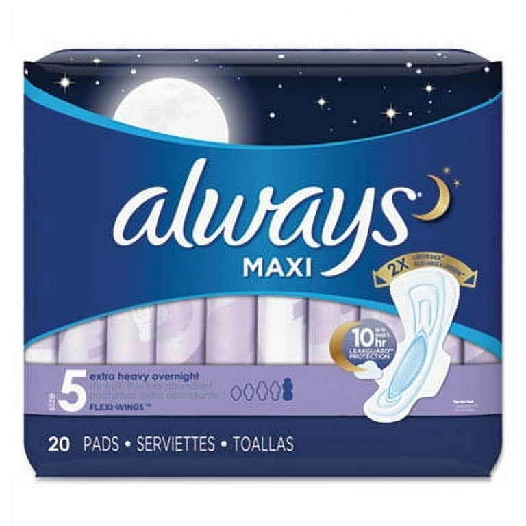Maxi Pads, Extra Heavy Overnight, 20/Pack Maxi Pads, Extra Heavy Overnight, 20/Pack