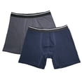 thumbnail image 1 of 2PK Assorted Mens Cotton Boxer Briefs Comfort Flexible Soft Waistband Underwear, 1 of 6