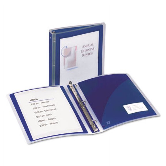 2PK Avery Flexi-View Binder with Round Rings, 3 Rings, 1.5" Capacity, 11 x 8.5, Navy Blue (17638)