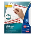 thumbnail image 1 of 2PK Avery Print and Apply Index Maker Clear Label Dividers, Big Tab, 8-Tab, 11 x 8.5, White, 1 Set (11491), 1 of 1