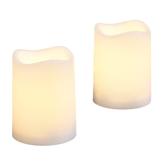 Battery-Operated LED Pillar Candles, Warm White, 4", 2 Count, Patriotic by Way To Celebrate
