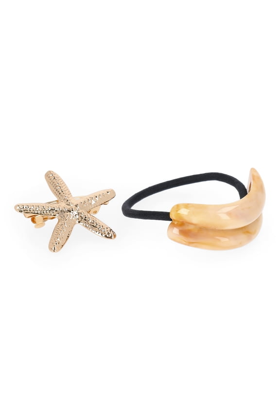 Women's Starfish Barrette and Hair Cuff Set, 2-Piece