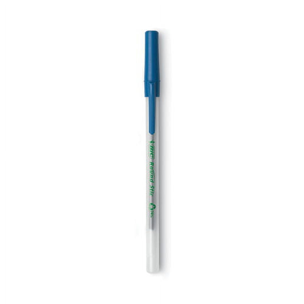 2PK BIC BICGSME509BE Ecolutions Round Stic Stick Ballpoint Pen Value Pack, 1mm, Blue Ink, Clear Barrel, 50/Pack