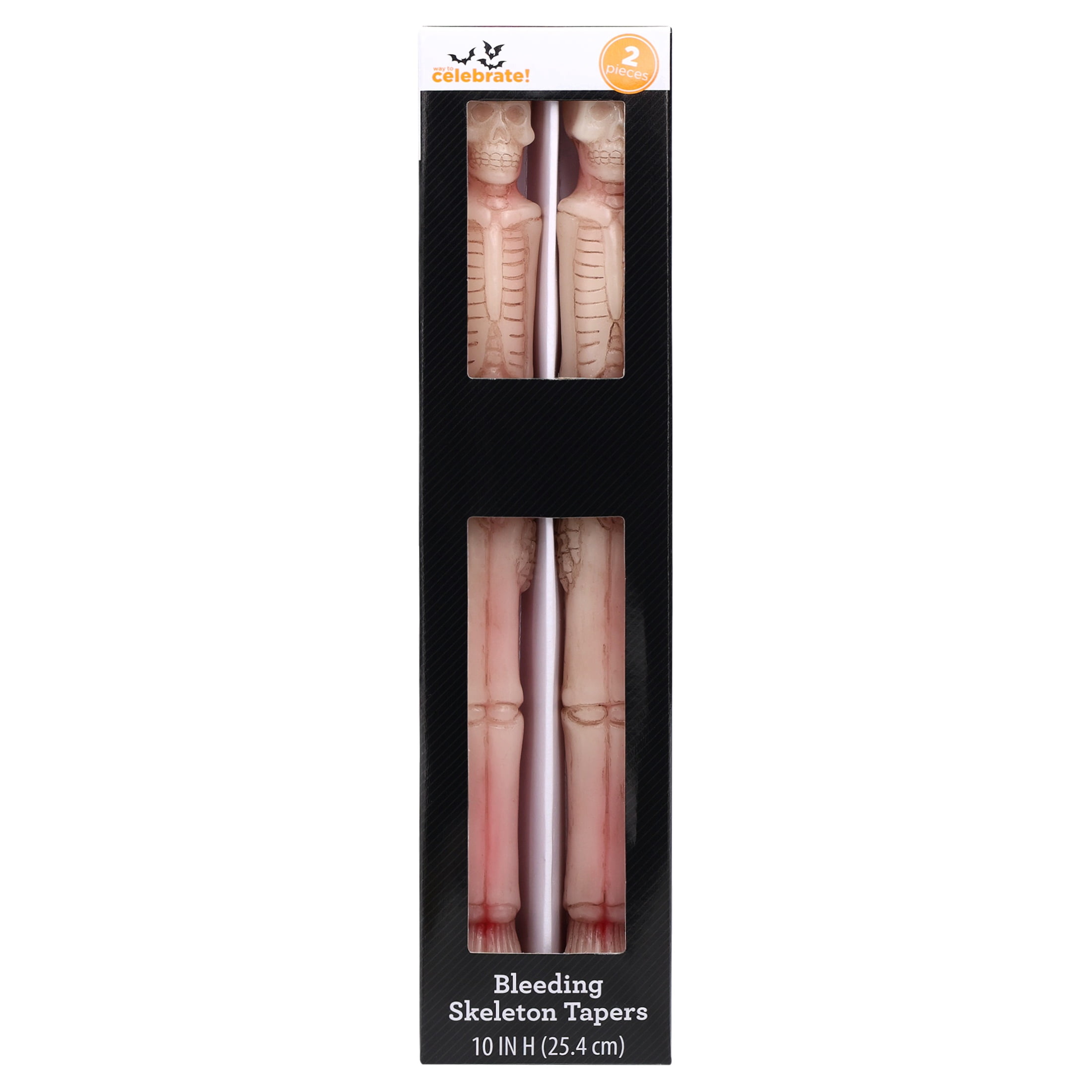 Bleeding Skeleton Taper Candles, 10", 2 Pieces, Halloween by Way To Celebrate