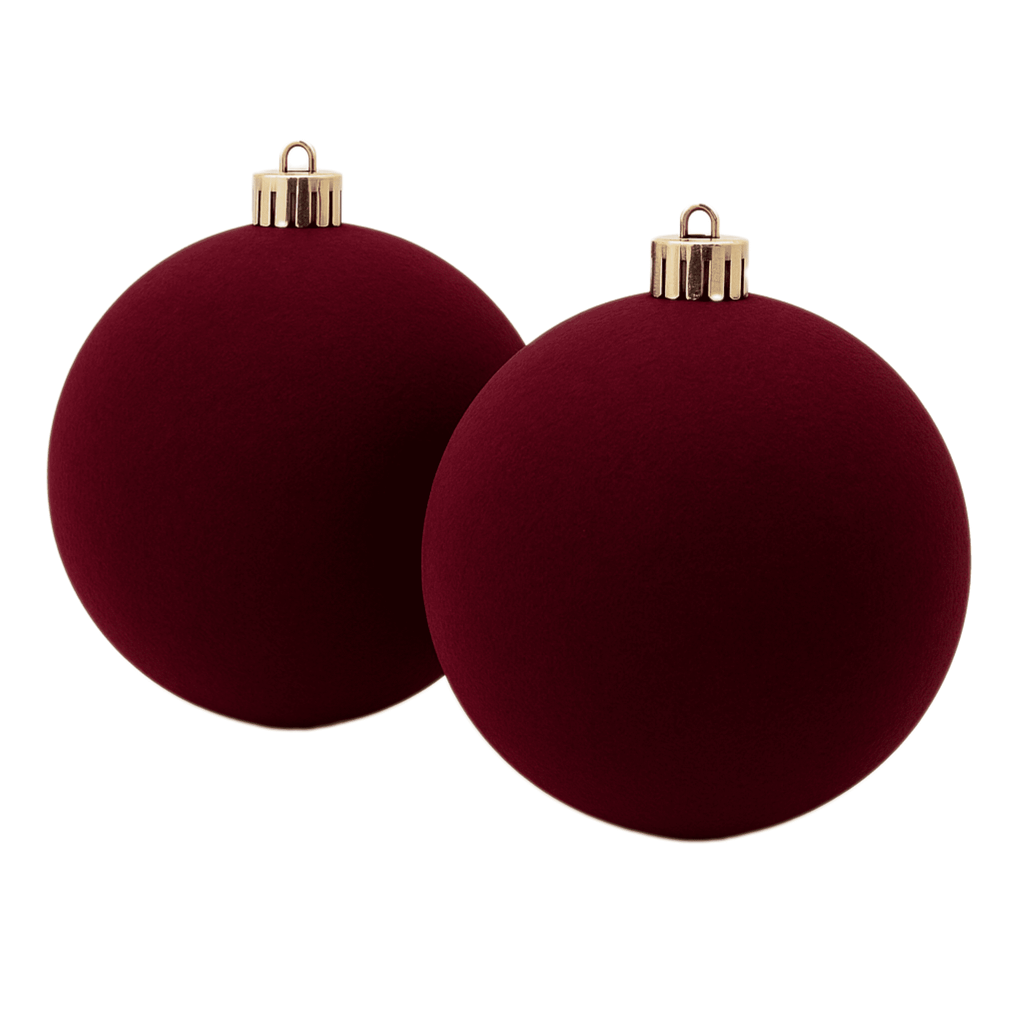 2 Count Velvet-Feel Burgundy Jumbo Shatterproof Christmas Ornaments, by Holiday Time