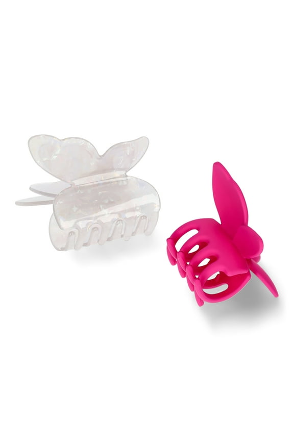 Girls Butterfly Claw Clips, 2-Piece, Multi
