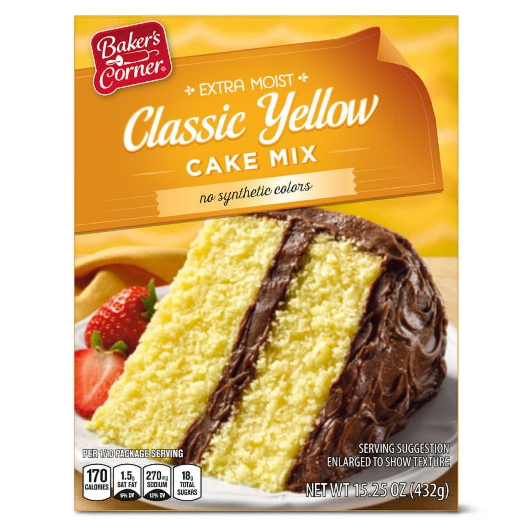 2PK - Baker's Corner Extra Moist Classic Yellow Cake Mix, 15.25 oz