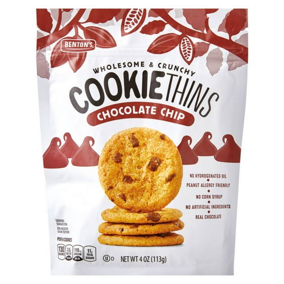 2PK - Benton's Chocolate Chip Cookie Thins, 4 oz