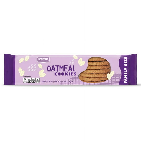 2PK - Benton's Family Size Oatmeal Cookies, 18 oz