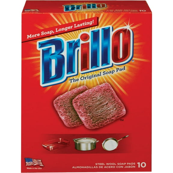 2 PK, Brillo 23310-Brillo Original Steel Wool Scouring Pad (10 Count)