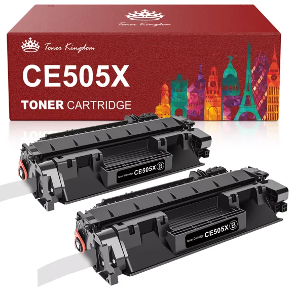 2PK CE505X BLACK Toner for 05X High Yield LaserJet P2055d P2055dn P2055 P2050