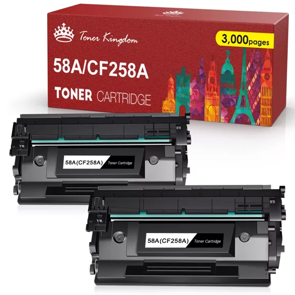 2PK CF258A Toner Cartridge for 58A No Chip LaserJet M404dn M404dw M304 M406