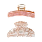Women's Hair Claw Clips, 2-Pack, Pink