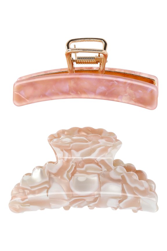 Women's Hair Claw Clips, 2-Pack, Pink