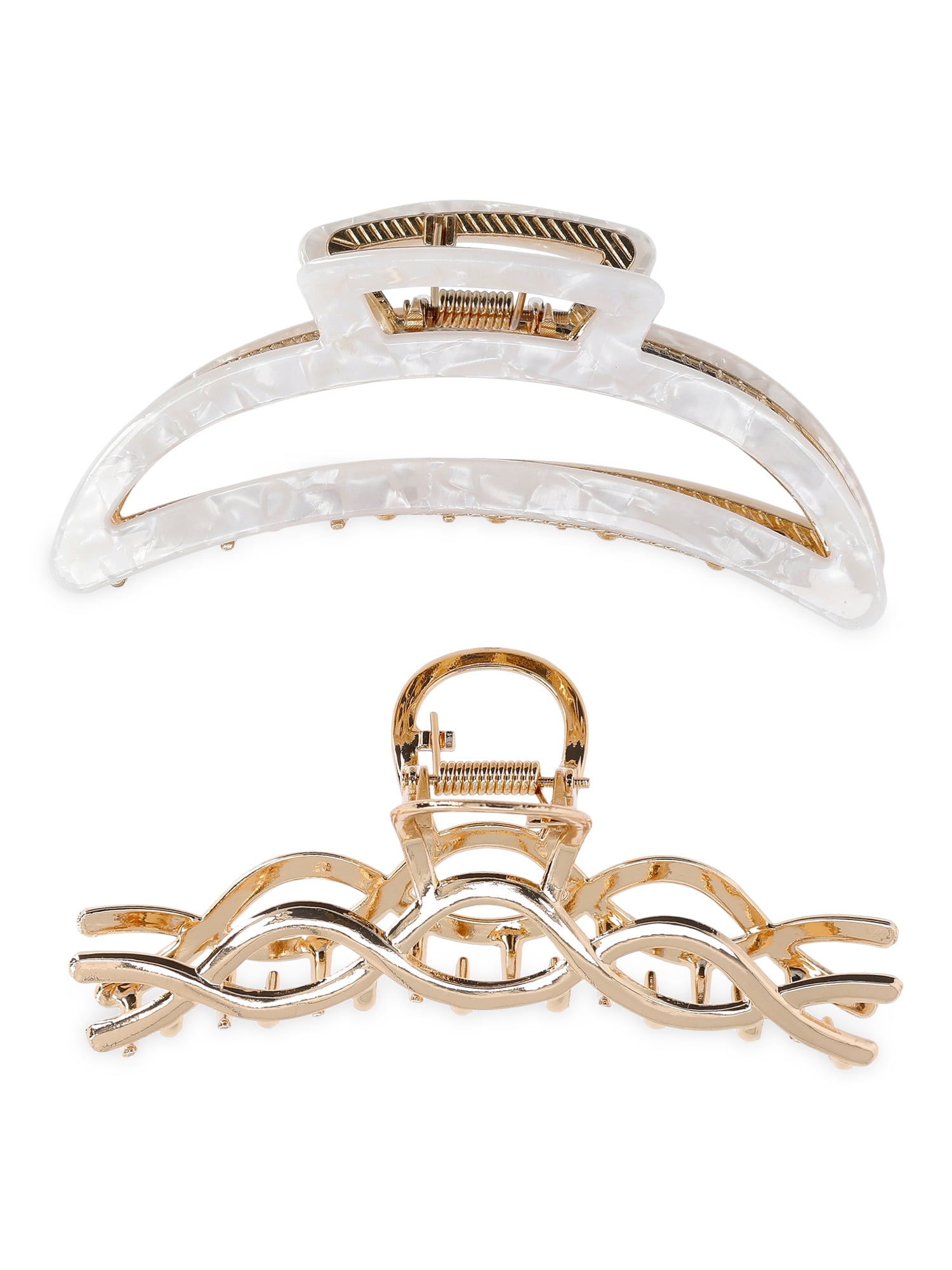 Time and Tru Women's Hair Claw Clips, 2-Pack