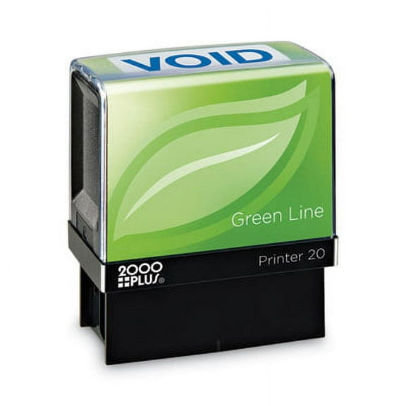 2PK COSCO 2000PLUS COS098373 Green Line Message Stamp, Void, 1 1/2 x 9/16, Blue