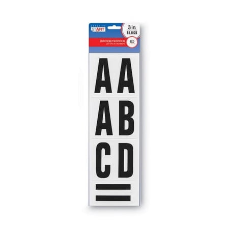 2PK COSCO Letters, Numbers and Symbols, Self Adhesive, Black, 3"h, 64 Characters (098132)