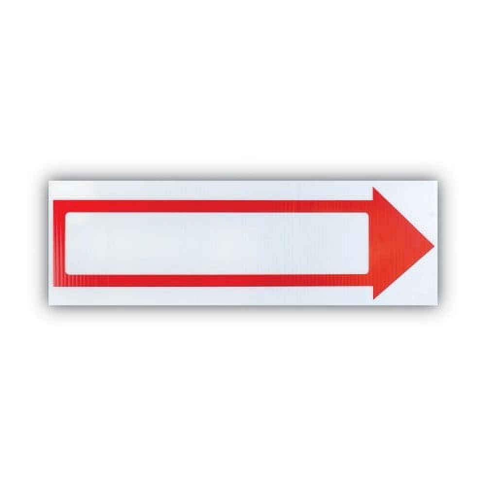 Stake Sign, 6 x 17, Blank White with Printed Red Arrow