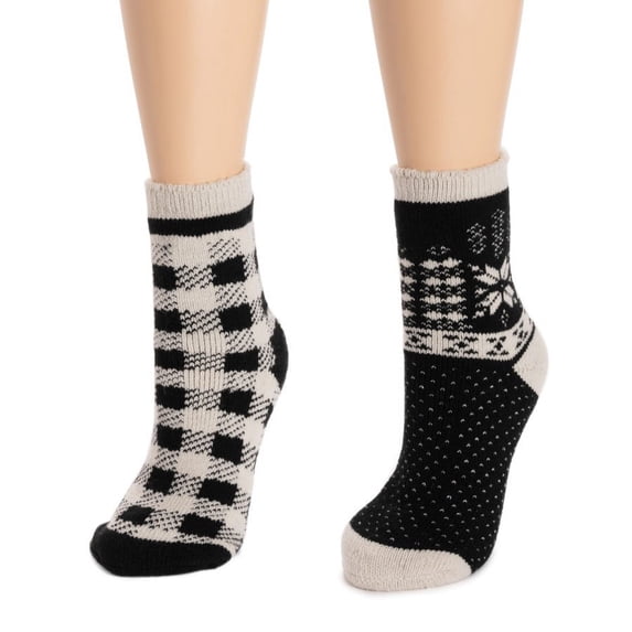 2PK CREW HT RTNR SK-BLK/IVORY