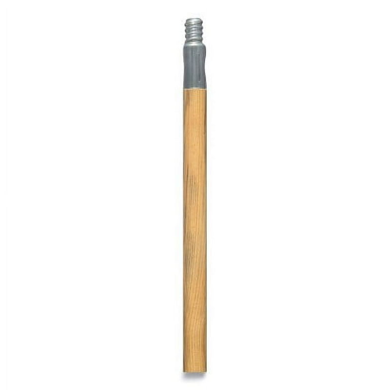 Push Broom Handle with Metal Thread, Wood, 60 Push Broom Handle with Metal Thread, Wood, 60