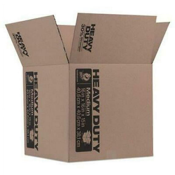 2PK Duck Heavy Duty Box, 16" x 16" x 15", Brown, 1 Each