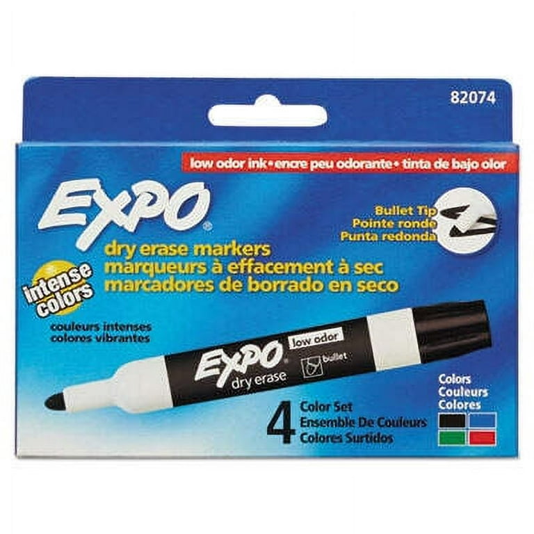Low-Odor Dry-Erase Marker, Medium Bullet Tip, Assorted Colors, 4/Set Low-Odor Dry-Erase Marker, Medium Bullet Tip, Assorted Colors, 4/Set