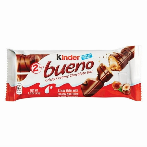 2PK - Ferrero Kinder Bueno Chocolate Bar, 1.5 oz