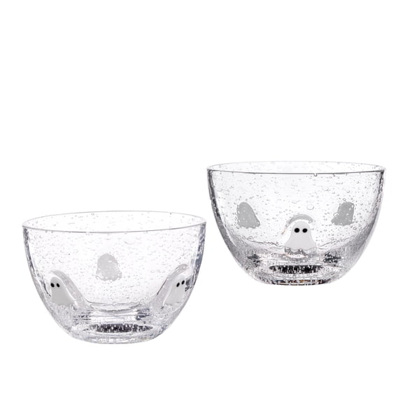 Way to Celebrate 2pk Bubble Glass Bowl with Ghost Charms