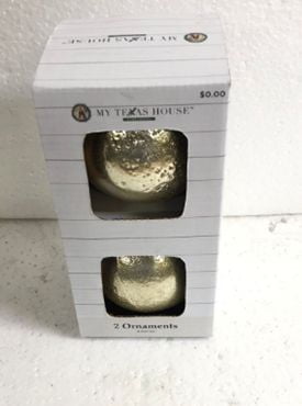 2 Count Hammered Metallic Gold Christmas Ornaments, 5 in, by My Texas House