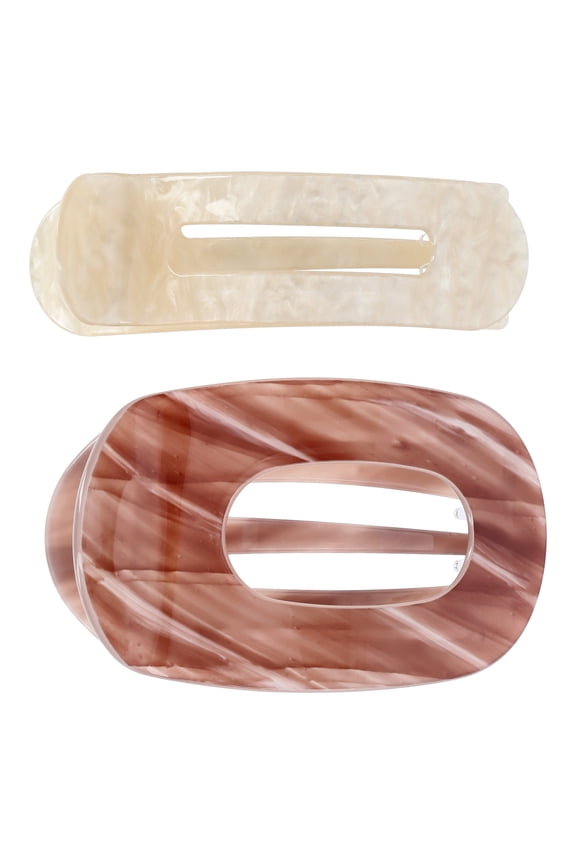 Women's Hair Claw Clips, 2-Pack, Ivory